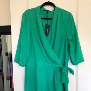 ASOS NWT Green Wrap Long Sleeve Dress